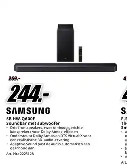 MediaMarkt SB HW-Q600F Soundbar met subwoofer aanbieding