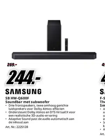 SB HW-Q600F Soundbar met subwoofer