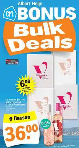 Albert Heijn De Verhulstjes rosé of 0% mocktail 6 x 0.75 literflessen aanbieding