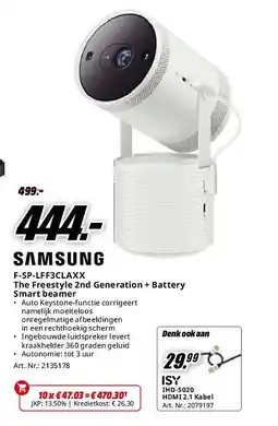 MediaMarkt F-SP-LFF3CLAXX The Freestyle 2nd Generation + Battery Smart beamer aanbieding