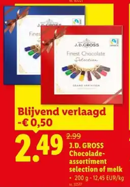 Lidl J.D. GROSS Chocoladeassortiment selection of melk aanbieding