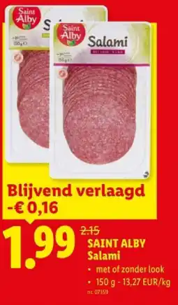 Lidl SAINT ALBY Salami aanbieding