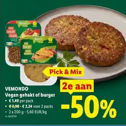 Lidl Vegan gehakt of burger aanbieding