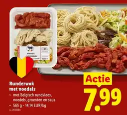 Lidl Runderwok met noedels aanbieding