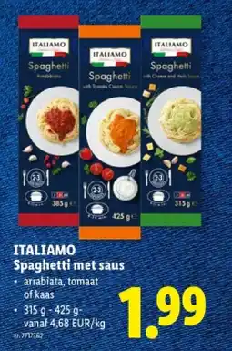 Lidl Spaghetti met saus aanbieding