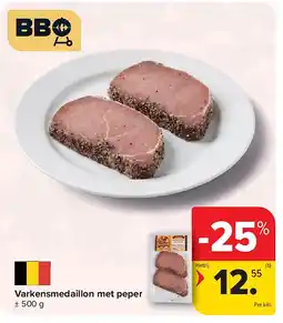 Carrefour Varkensmedaillon met peper aanbieding