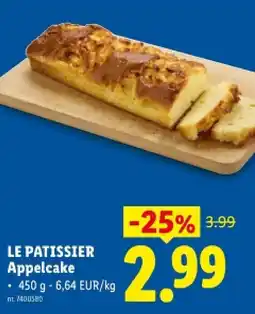 Lidl LE PATISSIER Appelcake aanbieding
