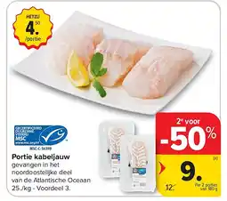 Carrefour Portie kabeljauw aanbieding