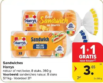Carrefour Sandwiches Harrys aanbieding