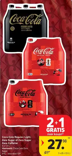 Carrefour Coca-Cola Regular, Light, Zero Sugar of Zero Sugar Zero Ca eine aanbieding