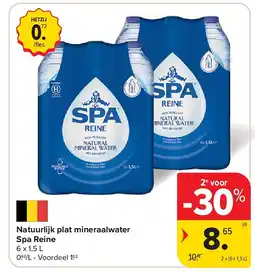 Carrefour Natuurlijk plat mineraalwater Spa Reine aanbieding