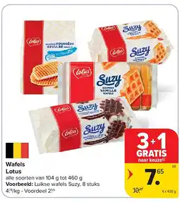 Carrefour Wafels Lotus aanbieding