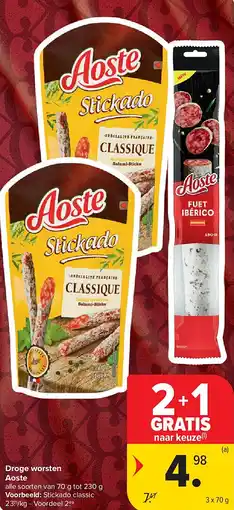 Carrefour Droge worsten Aoste aanbieding