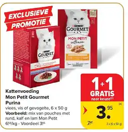 Carrefour Kattenvoeding Mon Petit Gourmet Purina aanbieding