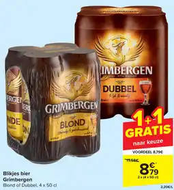 Carrefour Blikjes bier Grimbergen aanbieding