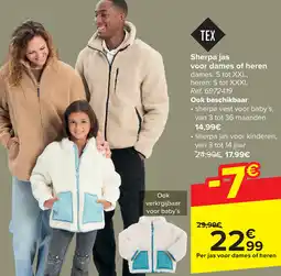 Carrefour Sherpa jas voor dames of heren aanbieding