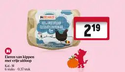 Delhaize Eieren van kippen met vrije uitloop aanbieding