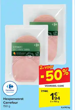 Carrefour Hespenworst Carrefour aanbieding