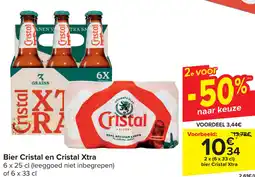 Carrefour Cristal en Cristal Xtra Bier aanbieding
