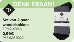 Carrefour Set van 2 paar wandelsokken aanbieding