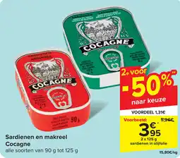 Carrefour Sardienen en makreel Cocagne aanbieding