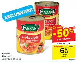 Carrefour Ravioli Panzani aanbieding