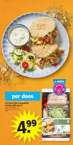 Albert Heijn AH Gesneden verspakket Griekse pita gyros aanbieding