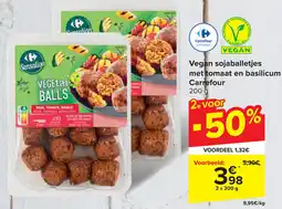 Carrefour Vegan sojaballetjes met tomaat en basilicum aanbieding