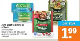 Albert Heijn John West tonijnmoot of Twist aanbieding