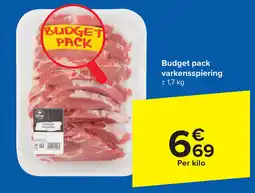 Carrefour Budget Pack Varkensspiering aanbieding