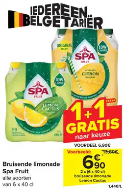 Carrefour Bruisende Limonade Spa Fruit aanbieding