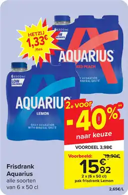 Carrefour Frisdrank Aquarius aanbieding