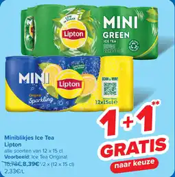 Carrefour Miniblikjes Ice Tea Lipton aanbieding