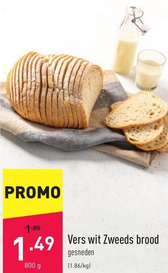 ALDI Vers wit Zweeds brood 800g aanbieding