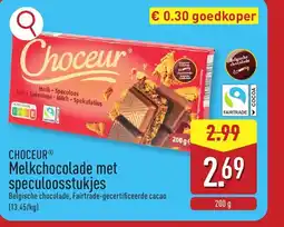 ALDI CHOCEUR Melkchocolade met speculoosstukjes aanbieding