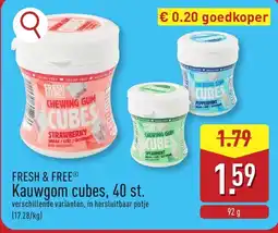 ALDI FRESH & FREE Kauwgom cubes aanbieding