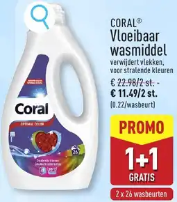 ALDI CORAL Vloeibaar wasmiddel aanbieding