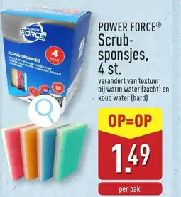 ALDI Power force scrub sponsjes 4 st. aanbieding