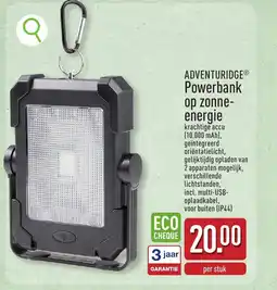 ALDI Adventuridge powerbank op zonne- energie aanbieding