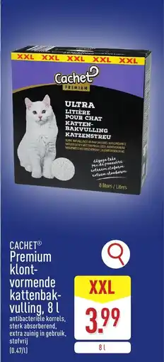 ALDI Premium klont- vormende kattenbak- vulling, 8 L aanbieding