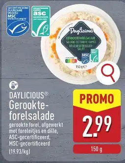 ALDI Daylicious gerookteforelsalade aanbieding