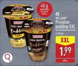 ALDI Milsani proteïnepudding xxl aanbieding