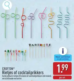 ALDI CROFTON Rietjes of cocktailprikkers aanbieding
