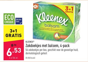 ALDI Kleenex Zakdoekjes met balsem, 4-pack aanbieding