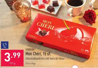 ALDI Ferrero Mon Chri, 15 st. 157g aanbieding