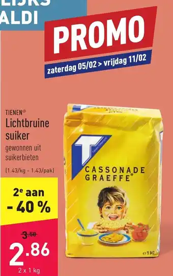 ALDI Teinen Lichtbruine suiker aanbieding