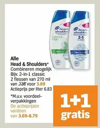 Albert Heijn Head + shoulders 2-in-1 classic aanbieding