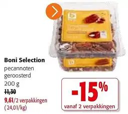 Colruyt Boni Selection pecannoten geroosterd 200 g aanbieding