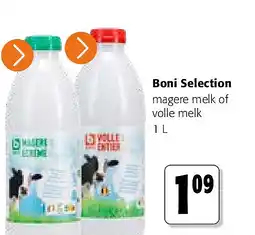 Colruyt Boni Selection magere melk of volle melk 1 L aanbieding