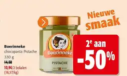 Colruyt Boerinneke chocopasta Pistache 330 g aanbieding